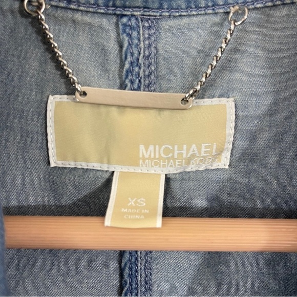 Michael Michael Kors Anorak Women’s Denim Utility Jacket 100% Cotton Size: XS - Picture 15 of 16